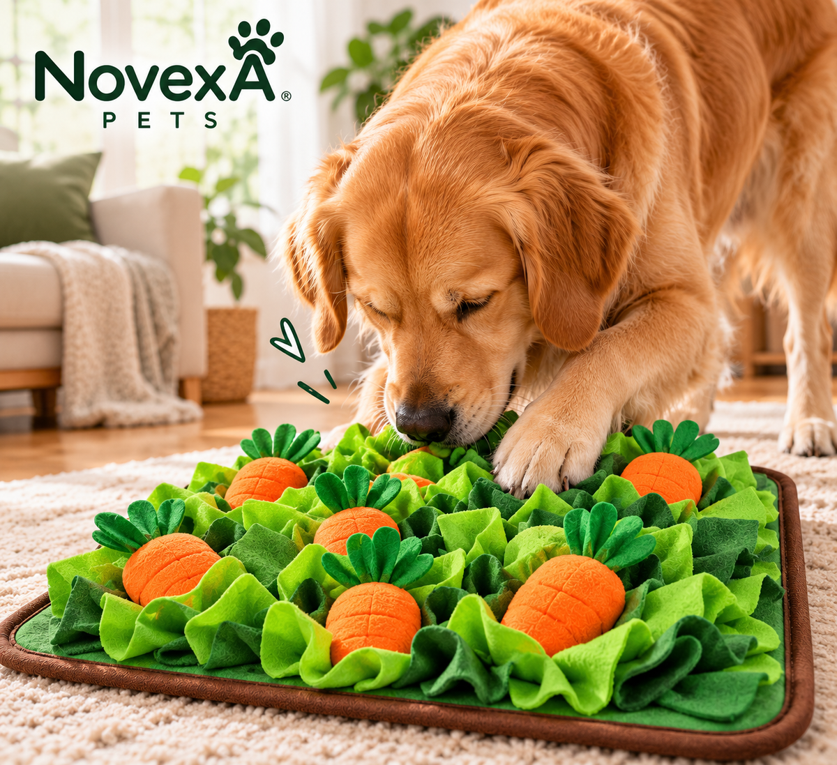NovexA™ Carrot Snuffle Mat – Interactive Foraging Toy