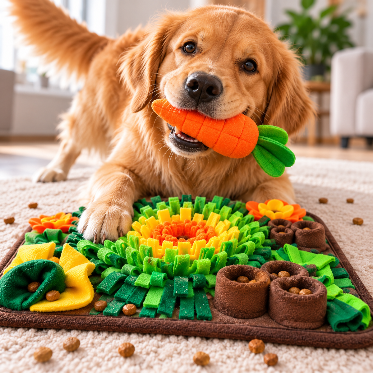NovexA™ Carrot Snuffle Mat – Interactive Foraging Toy
