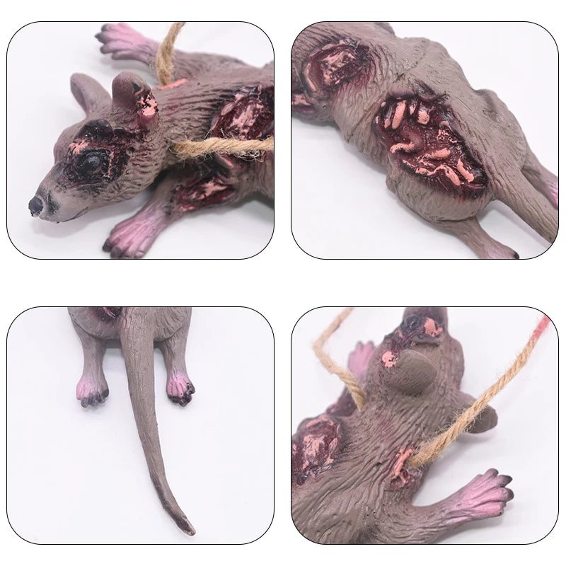 NovexA™ Halloween Horror Decorations – Creepy Hanging Props with Fake Bloody Hands, Feet, Bats & Mice