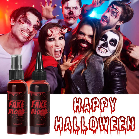 NovexA™ Halloween Fake Blood Makeup Set – Washable Special Effects Blood for Costume Parties