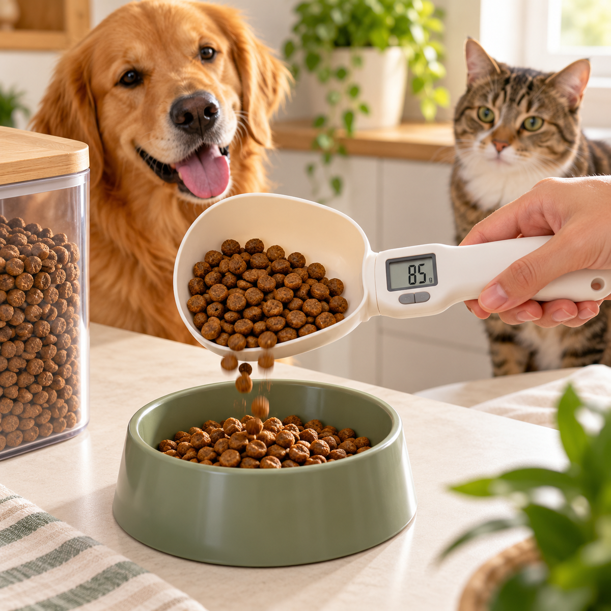 NovexA™ Smart Pet Food Measuring Scoop – Digital LED Scale