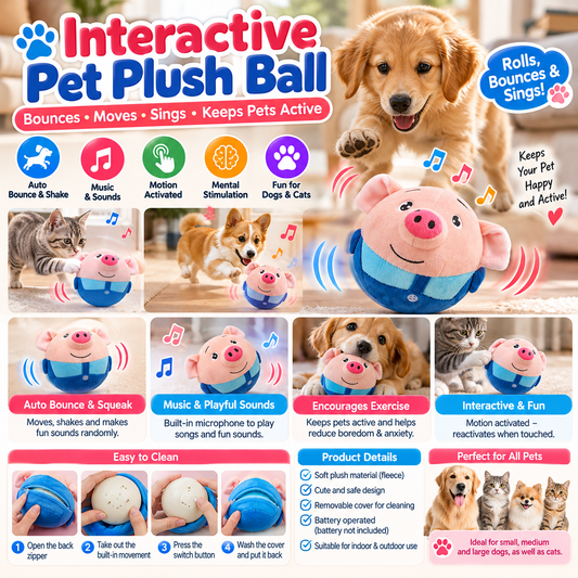 NovexA™ Electronic Pet Ball – Bouncing, Moving & Interactive