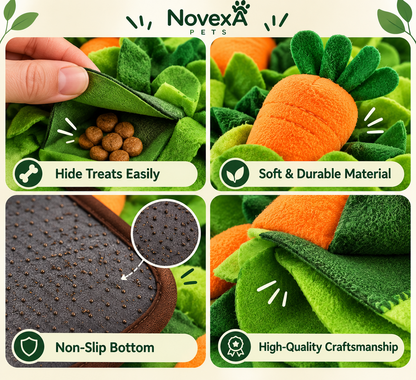 NovexA™ Carrot Snuffle Mat – Interactive Foraging Toy