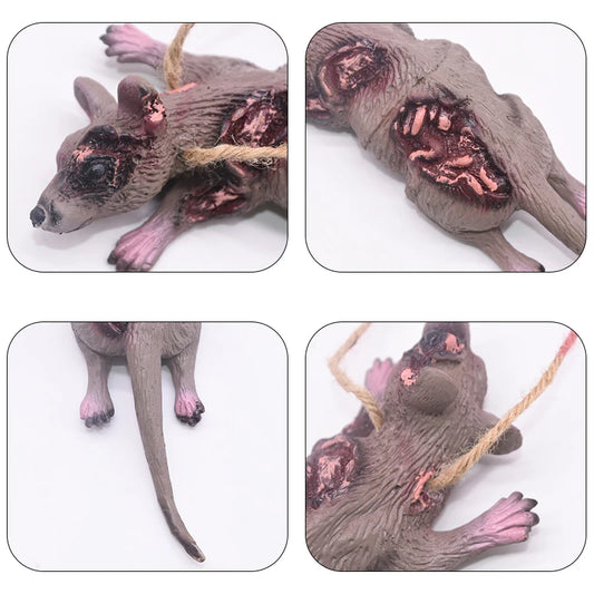 NovexA™ Halloween Horror Decorations – Creepy Hanging Props with Fake Bloody Hands, Feet, Bats & Mice