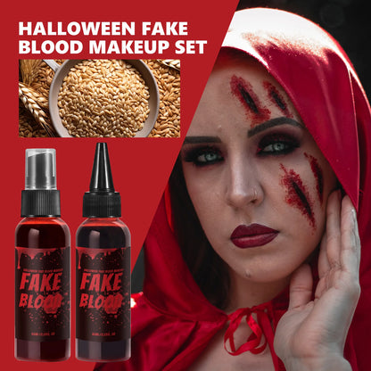 NovexA™ Halloween Fake Blood Makeup Set – Washable Special Effects Blood for Costume Parties