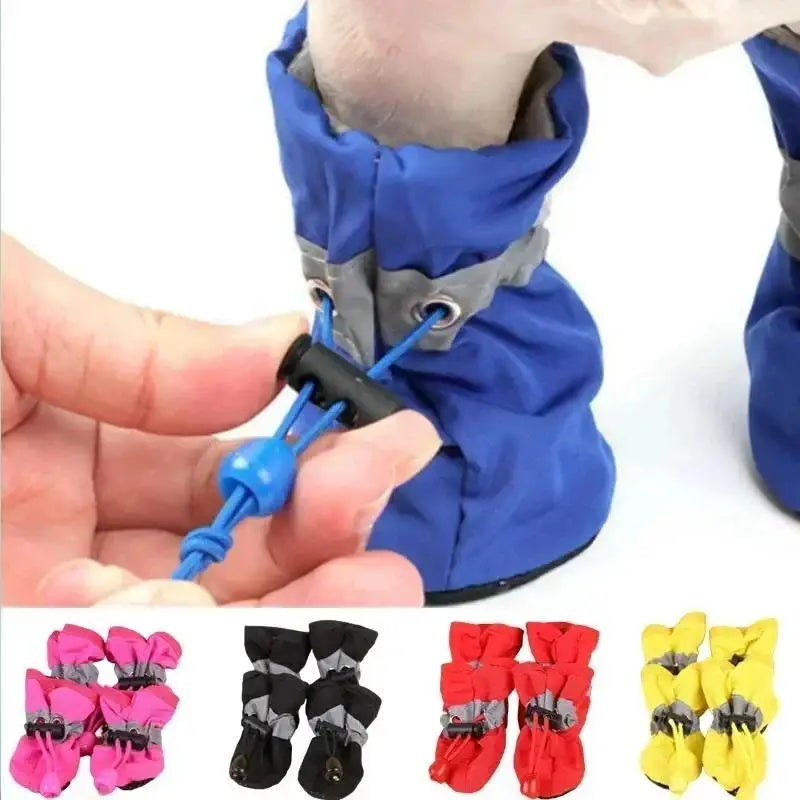 NovexA™ PawProtect – Waterproof Anti-Slip Boots for Dogs & Cats (4-Piece Set)