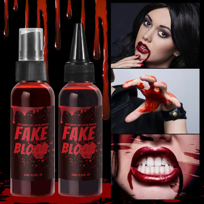 NovexA™ Halloween Fake Blood Makeup Set – Washable Special Effects Blood for Costume Parties