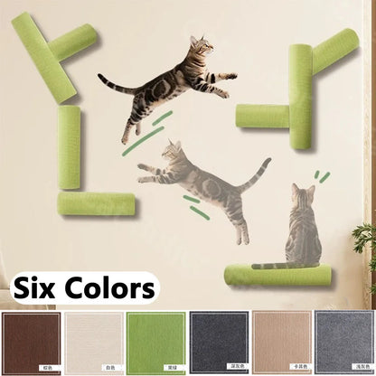 NovexA™ 7-in-1 Wall-Mounted Cat Scratcher – Space-Saving Climbing & Scratch Board