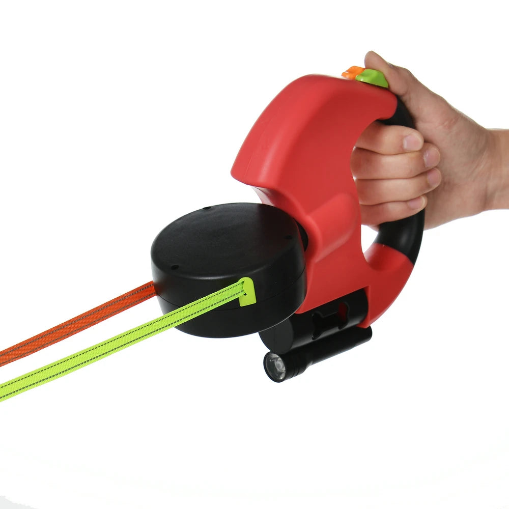 NovexA™ DuoWalk – 3M Retractable Double Dog Leash with LED Lights & 360° Tangle-Free Swivel