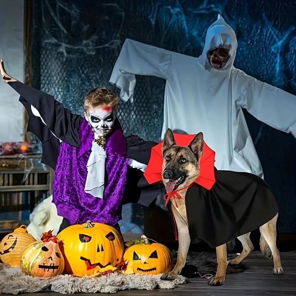 NovexA™ Halloween Vampire & Devil Cape for Pets – Adjustable Bat Wing Costume for Dogs & Cats