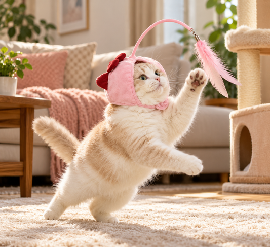 NovexA™ Interactive Cat Teaser Wand – Durable Self-Play Toy for Endless Feline Fun