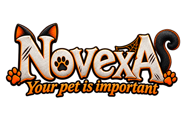 NovexA Halloween con la frase Your pet is important debajo